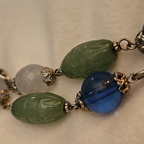 Vintage Acrylic Chain Beaded Long Sweater Necklace - Picture 3 of 7